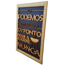 Placa Decorativa Churrasqueira Relevo Engraçada Madeira