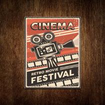 Placa Decorativa - Cinema Retro Festival 36x46