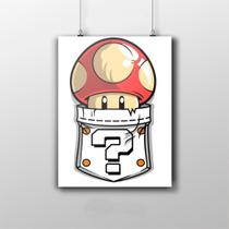 Placa Decorativa Cogumelo Do Super Mario Game