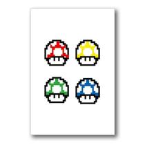 Placa Decorativa COGUMELOS MARIO MDF 20x30cm