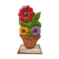 Placa Decorativa com Base - Vaso Com Flor