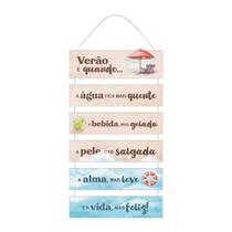 Placa Decorativa com Corda Decoração Casa da Praia Verão 30x69,5
