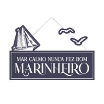 Placa Decorativa com Corda Frase Marinheiro Casa de Praia Mar