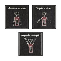 Placa Decorativa com Corda ou com Adesivo Aeróbica do Vinho Adega