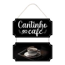 Placa Decorativa com Corda para Cantinho do Café 25x37 MDF 6 mm