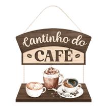 Placa Decorativa com Corda para Cantinho do Café 27x41