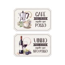 Placa Decorativa com Corda para Cantinho do Café Vinho Cozinha - PC025