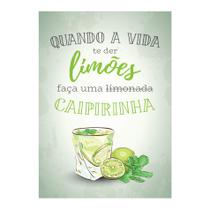 Placa Decorativa com Frase Caipirinha Bar Bebidas 20x30xm