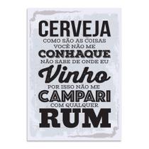 Placa Decorativa com Frase Cerveja Bebidas 30x40