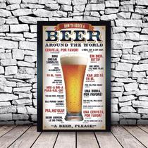 Placa Decorativa Como Pedir Uma Cerveja Ao Redor Do Mundo