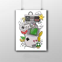 Placa Decorativa Controles Videogame Gamer 20X30Cm
