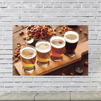 Placa Decorativa Copos de Cerveja - Papel de Parede Digital