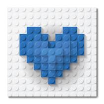 Placa Decorativa - Coração Lego - 1400plmk - Allodi