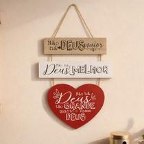 Placa Decorativa coração rosa Não Há Deus Maior Placa Decorativa coração rosa Não Há Deus Maior