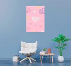 Placa Decorativa Corações Rosa 20X30Cm