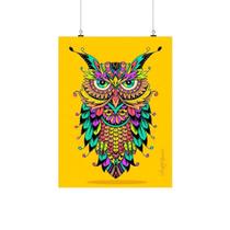 Placa Decorativa Coruja Maori Colorido 20X30Cm Placa Decorativa Coruja Maori Colorido 20X30Cm