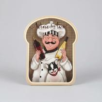 Placa Decorativa Cozinha Chef Vinho Formato Pão Relevo 3d Placa Decorativa Cozinha Chef Vinho Formato Pão Relevo 3d