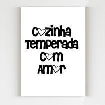 Placa decorativa cozinha temperada com amor mdf a4 20x29