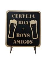 Placa Decorativa Criativa Amigos Bebendo Cerveja Frases Engraçadas Cantinho do Churrasco Boteco