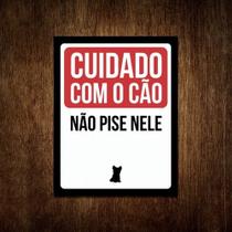 Placa Decorativa Cuidado Com Cão Não Pise Nele - Yorkshire