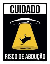 Placa Decorativa - Cuidado Risco De Abdução Et Alien 36X46