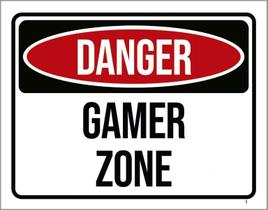 Placa Decorativa - Danger Gamer Zone 36X46