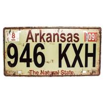 Placa Decorativa de carro antiga metálica Vintage Arkansas GT414-21 - Lorben