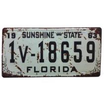 Placa Decorativa de carro antiga metálica Vintage Florida GT414-6 - Lorben