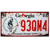 Placa Decorativa de carro antiga metálica Vintage Georgia GT414-8 - Lorben