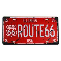 Placa Decorativa de carro antiga metálica Vintage Illinois Route 66 GT414-26 - Lorben