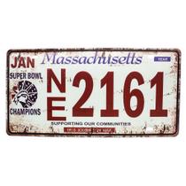Placa Decorativa de carro antiga metálica Vintage Massachusetts GT414-32 - Lorben