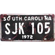 Placa Decorativa de carro antiga metálica Vintage South Carolina GT414-16 - Lorben