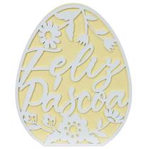 Placa decorativa de madeira Ovo de Páscoa amarelo 20x16,5x2,8 Placa decorativa de madeira Ovo de Páscoa amarelo 20x16,5x2,8
