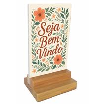 Placa Decorativa De Mesa Com Tema Seja Bem Vindo