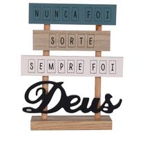 Placa Decorativa de Mesa em MDF Frase Nunca Foi Sorte Sempre Foi Deus Placa Decorativa de Mesa em MDF Frase Nunca Foi Sorte Sempre Foi Deus