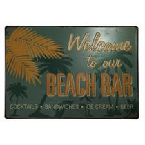 Placa Decorativa De Metal Beach Bar Hd0271 35X26Cm