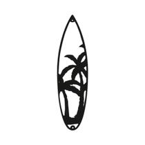 Placa Decorativa De Parede De Metal Com Tema De Verão: Prancha De Surf, Palmeira E Praia - Arte E