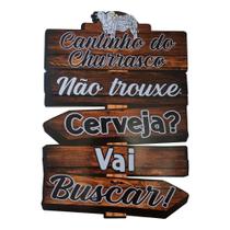 Placa Decorativa de Parede em Madeira Bbq - Não Trouxe Cerveja Placa Decorativa de Parede em Madeira Bbq - Não Trouxe Cerveja