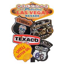 Placa Decorativa de Parede em Madeira - Welcome Las Vegas Nevada Placa Decorativa de Parede em Madeira - Welcome Las Vegas Nevada