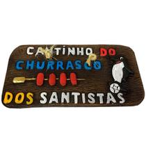Placa Decorativa De Time Cantinho Do Churrasco Dos Santistas