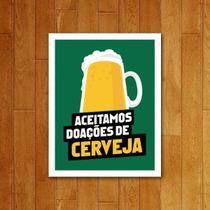 Placa Decorativa Doações De Cerveja