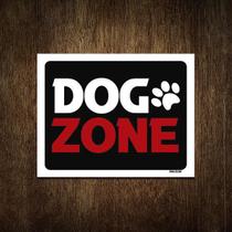 Placa Decorativa Dog Zone Patinha 27X35