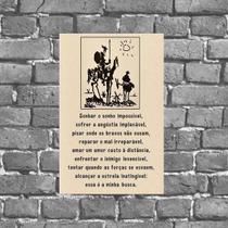 Placa Decorativa Dom Quixote Sonhar 18x27cm Placa Decorativa Dom Quixote Sonhar 18x27cm