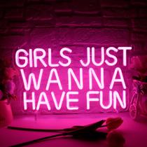 Placa decorativa Dracey Girls Just Wanna Have Fun LED 21x38cm