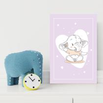 Placa Decorativa Elefante Bebê Coração 30x40cm Placa Decorativa Elefante Bebê Coração 30x40cm