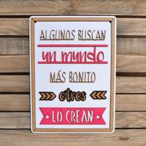 Placa Decorativa Em Alto Relevo Algunos Buscan 29 cm