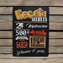 Placa Decorativa Em Alto Relevo Receita Secreta 90cm