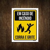 Placa Decorativa - Em Caso Incêndio Corra E Grite 36X46