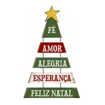 Placa Decorativa em MDF - Decor Home Natal - Árvore de Natal, Fé, Amor - DHN-019 - LitoArte Rizzo Confeitaria
