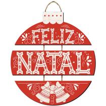 Placa Decorativa em MDF -Decor Home Natal - Bola Feliz Natal - DH6N-004 - LitoArte Rizzo Confeitaria